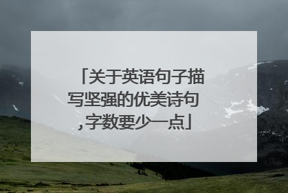 关于英语句子描写坚强的优美诗句,字数要少一点