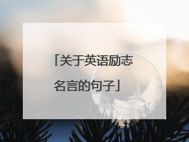 关于英语励志名言的句子