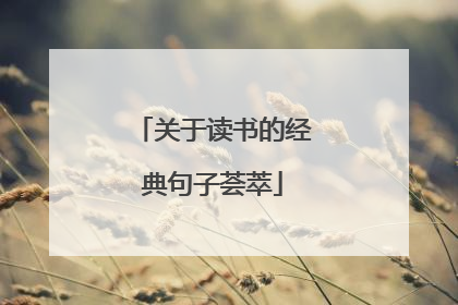 关于读书的经典句子荟萃