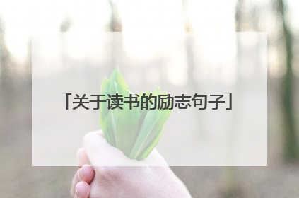 关于读书的励志句子