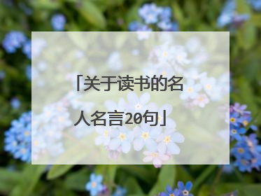 关于读书的名人名言20句