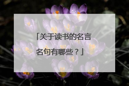 关于读书的名言名句有哪些?