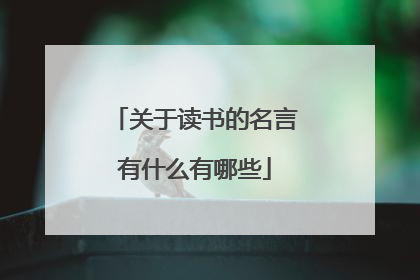关于读书的名言有什么有哪些