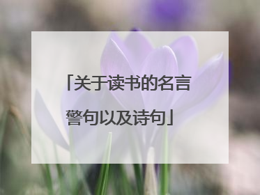 关于读书的名言警句以及诗句
