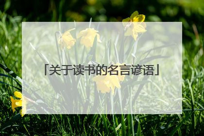 关于读书的名言谚语