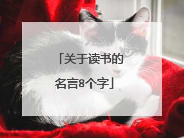 关于读书的名言8个字