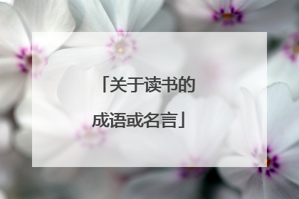 关于读书的成语或名言