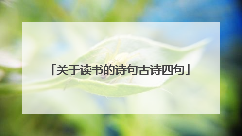 关于读书的诗句古诗四句