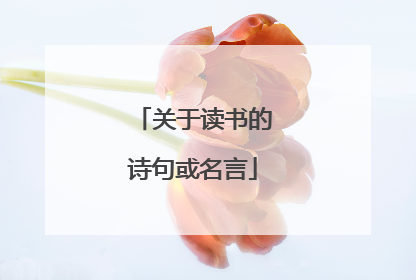 关于读书的诗句或名言