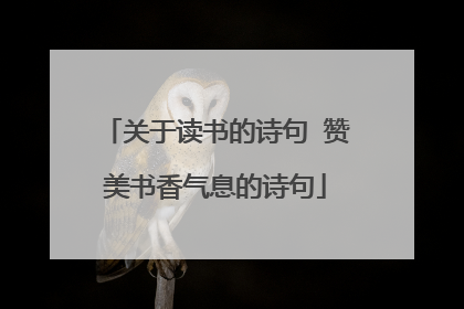 关于读书的诗句 赞美书香气息的诗句