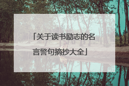 关于读书励志的名言警句摘抄大全