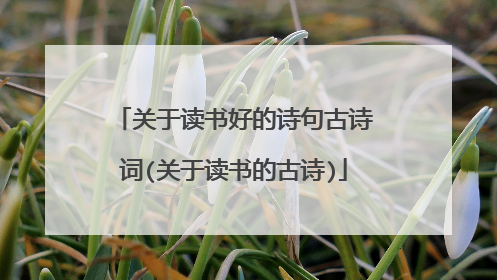 关于读书好的诗句古诗词(关于读书的古诗)