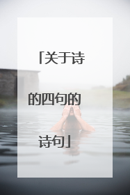 关于诗的四句的诗句