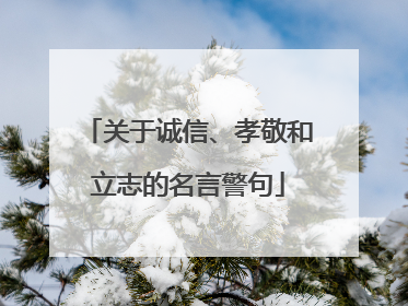 关于诚信、孝敬和立志的名言警句