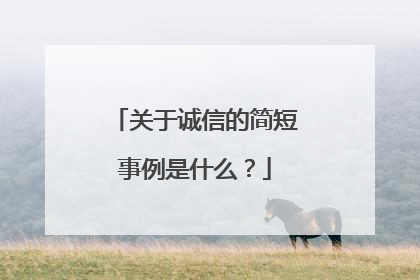 关于诚信的简短事例是什么?