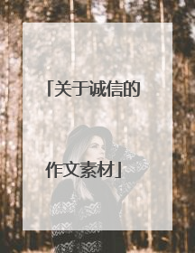 关于诚信的作文素材