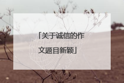 关于诚信的作文题目新颖