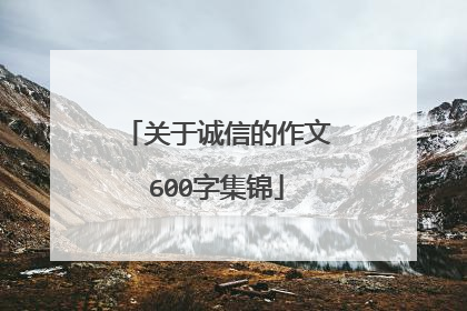 关于诚信的作文600字集锦