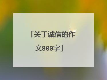 关于诚信的作文800字