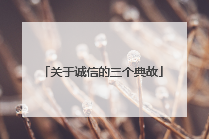 关于诚信的三个典故