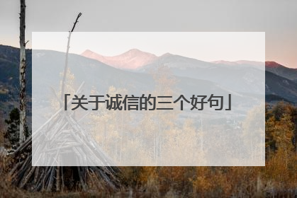 关于诚信的三个好句