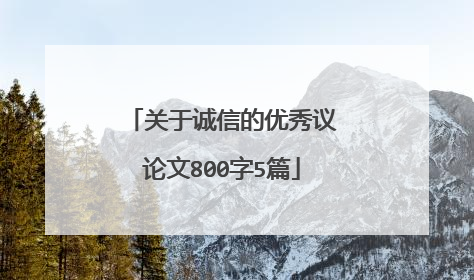 关于诚信的优秀议论文800字5篇