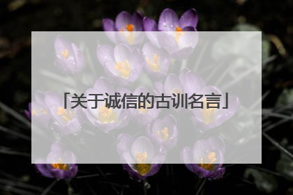 关于诚信的古训名言