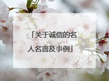 关于诚信的名人名言及事例