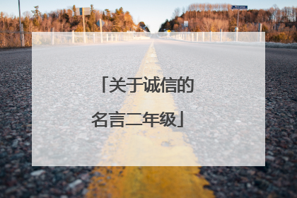 关于诚信的名言二年级