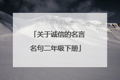 关于诚信的名言名句二年级下册