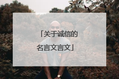 关于诚信的名言文言文