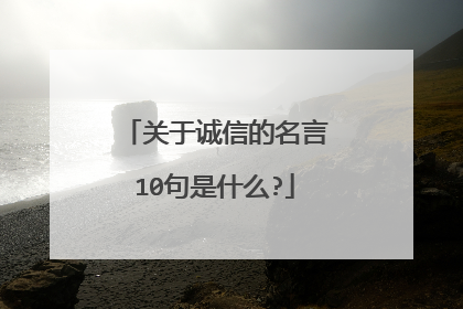 关于诚信的名言10句是什么?