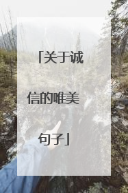 关于诚信的唯美句子