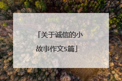 关于诚信的小故事作文5篇