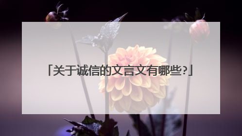 关于诚信的文言文有哪些?