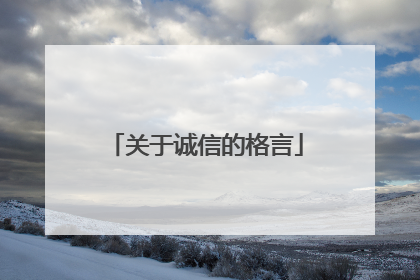 关于诚信的格言