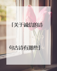 关于诚信的诗句古诗有那些