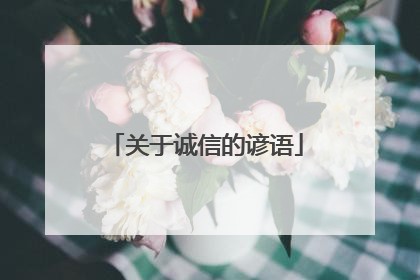 关于诚信的谚语