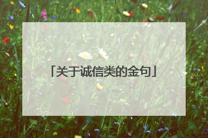 关于诚信类的金句