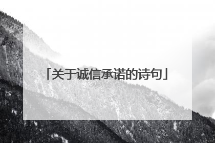 关于诚信承诺的诗句