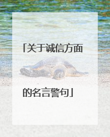 关于诚信方面的名言警句