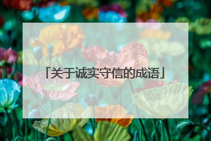 关于诚实守信的成语