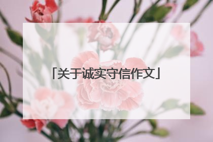 关于诚实守信作文
