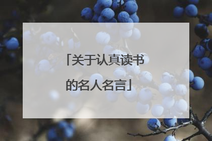 关于认真读书的名人名言