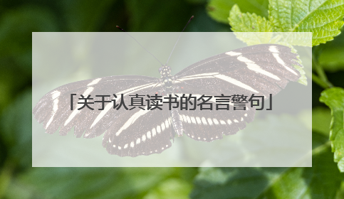 关于认真读书的名言警句