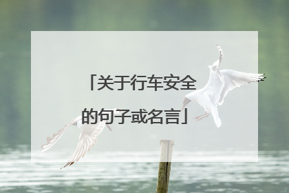关于行车安全的句子或名言