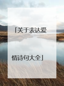 关于表达爱情诗句大全