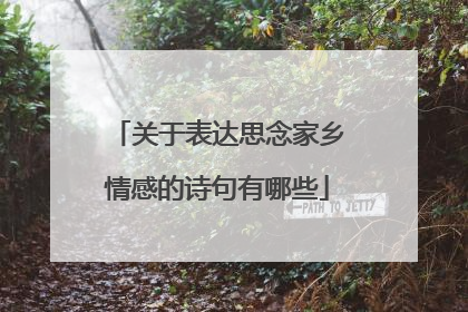 关于表达思念家乡情感的诗句有哪些