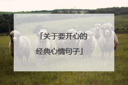 关于要开心的经典心情句子