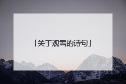 关于观雪的诗句